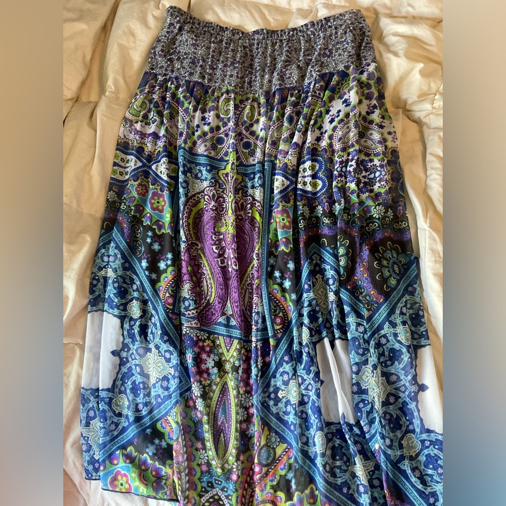 Cute peasant skirt, long colorful skirt, skirt for vacation, whimsical skirt